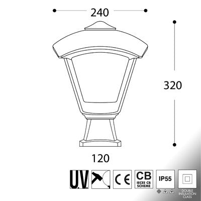 Lanterna in Resina DISMA DARIO Nero IP55 E27 Fumagalli