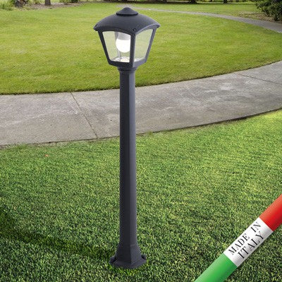 Lampione da Giardino in Resina GIAFFA ROBY Nero IP55 E27 con A60 8,5W CCT