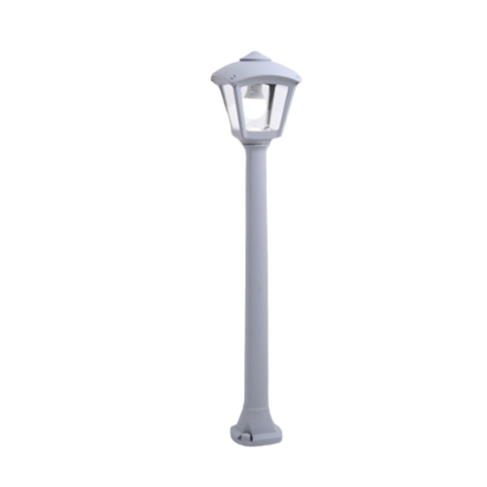 Lampione da Giardino in Resina GIAFFA ROBY Grigio IP55 E27 con A60 8,5W CCT