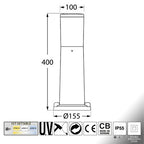 Lampione da Giardino Fumagalli AMELIA 400 Bianco E27 con A60 8,5W CCT