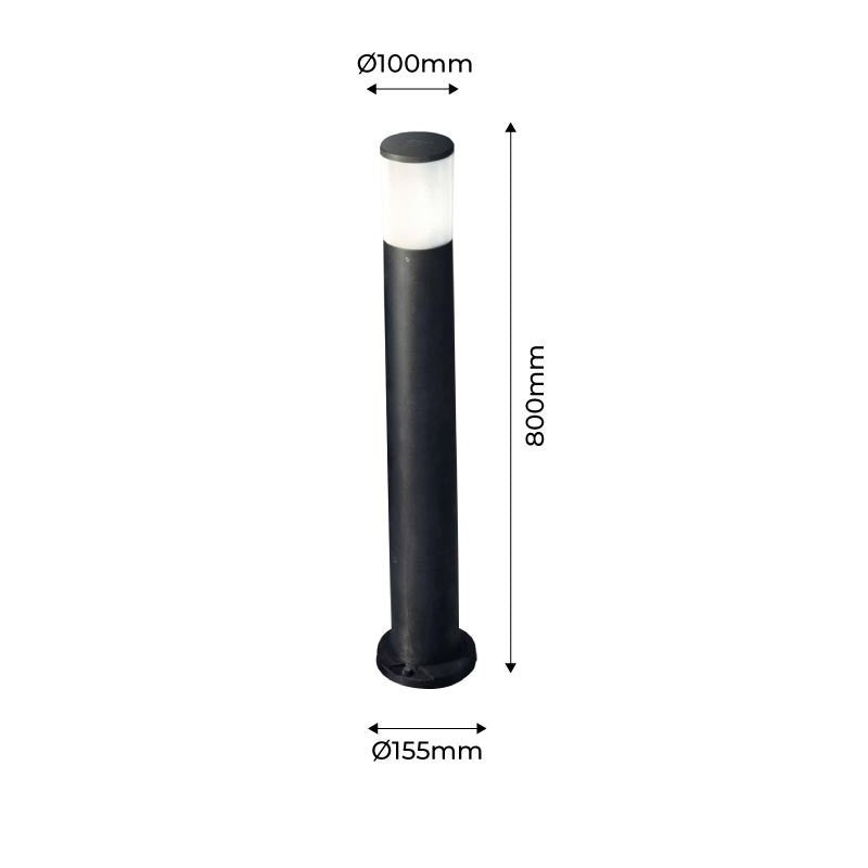 Lampione da Giardino Fumagalli AMELIA 800 Nero E27 con A60 8,5W CCT