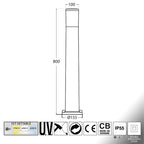 Lampione da Giardino Fumagalli AMELIA 800 Grigio E27 con A60 8,5W CCT