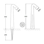 Lampione da Giardino in Resina STEVEN Nero con G9 1,7W 4000K