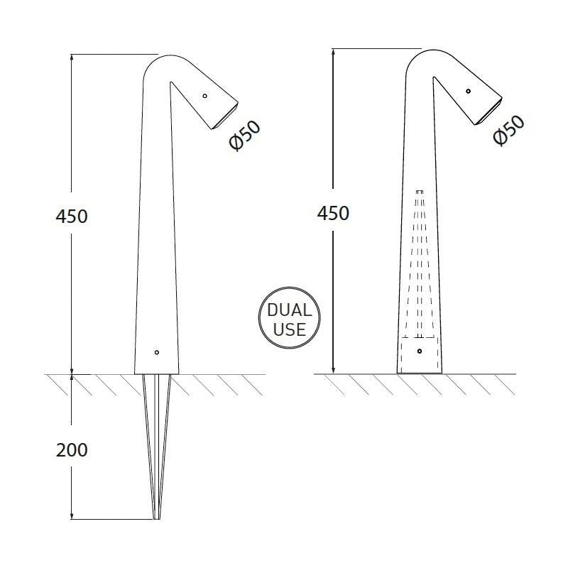 Lampione da Giardino in Resina STEVEN Nero con G9 1,7W 4000K