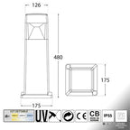 Lampione da Giardino in Resina ELISA 500 Nero con LED GX53 10W CCT