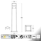 Lampione da Giardino in Resina ELISA 800 Nero con LED GX53 10W CCT
