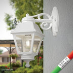 Lanterna Applique a Parete in Resina BISSO MARY Bianco E27 IP55