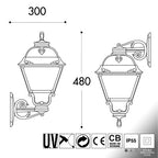 Lanterna Applique da Parete in Resina BISSO CEFA Nero E27 IP55