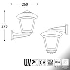 Lanterna Applique da Parete in Resina NARDO ROBY Nero E27 IP55