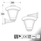 Lanterna Applique da Parete in Resina NARDO DARIO Grigio E27 IP55