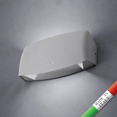 Applique in Resina ABRAM 190 Grigio IP55 con LED R7S 7,5W CCT