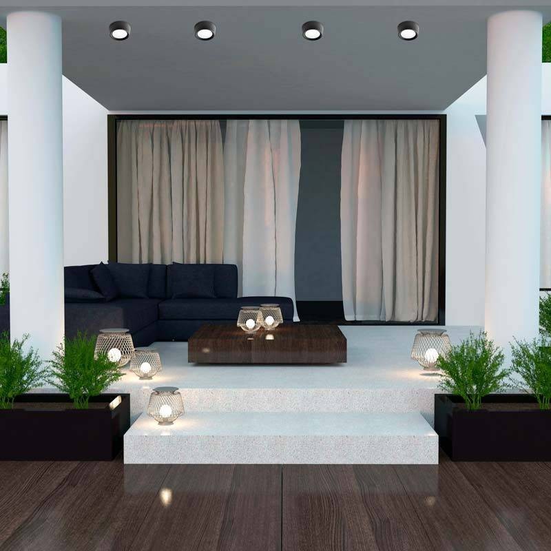 Applique in Resina LIVIA 160 Nero IP55 con LED GX53 10W CCT
