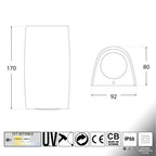 Applique da Parete MARTA 90 1L Bianco IP55 con LED GU10 3,5W CCT