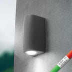 Applique da Parete MARTA 90 1L Grigio IP55 con LED GU10 3,5W CCT
