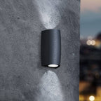 Applique da Parete MARTA 90 2L Nero IP55 con 2 GU10 7W CCT