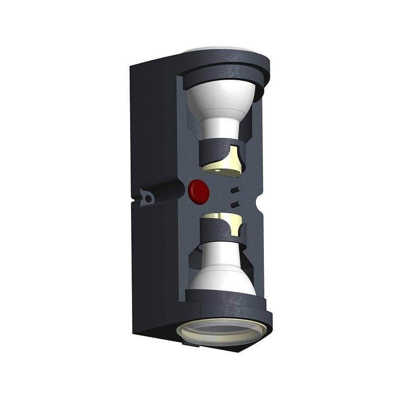 Applique da Parete MARTA 90 2L Grigio IP55 con 2 GU10 7W CCT