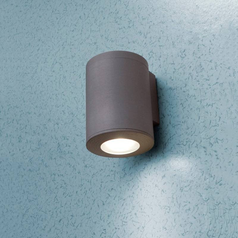 Applique da Parete in Resina FRANCA 90 1L Nero IP55 con GU10 3,5W CCT