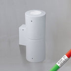 Applique da Parete in Resina FRANCA 90 2L Bianco IP55 GU10 7W CCT