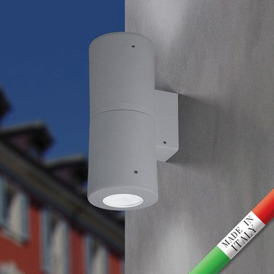 Applique da Parete in Resina FRANCA 90 2L Grigio IP55 GU10 7W CCT
