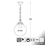 Lampada a Sospensione in Resina SICHEM/G250 Nero Opale IP66 E27