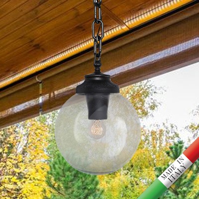 Lampada a Sospensione in Resina SICHEM/G250 Nero Trasparente IP66 E27