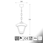Lampada a Sospensione in Resina SICAR ROBY Grigio Trasparente IP55 E27