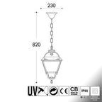 Lampada a Sospensione in Resina SICHEM CEFA Nero Trasparente IP55 E27