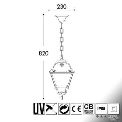 Lampada a Sospensione in Resina SICHEM CEFA Nero Trasparente IP55 E27