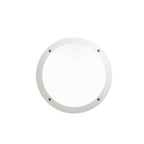 Plafoniera Rotonda da Parete o Soffitto in Resina LUCIA Bianco Opale IP66 E27
