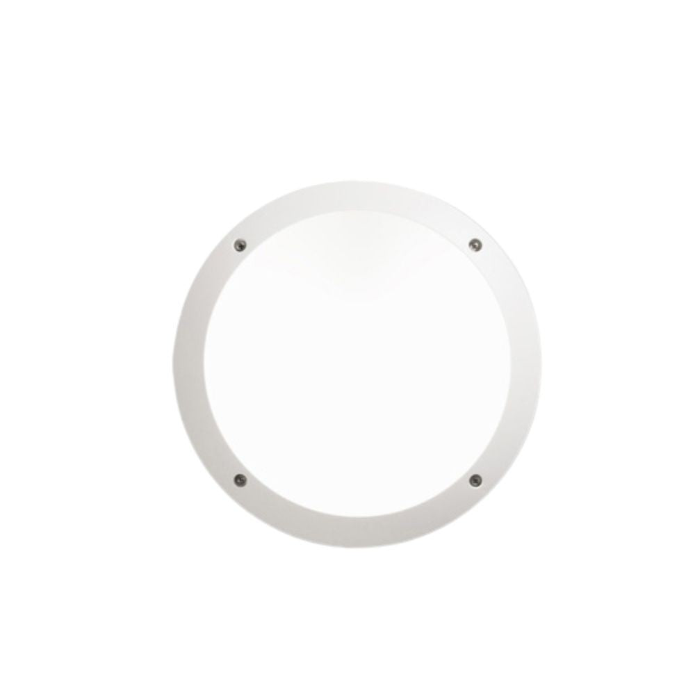 Plafoniera Rotonda da Parete o Soffitto in Resina LUCIA Bianco Opale IP66 E27