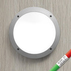 Plafoniera Rotonda da Parete o Soffitto in Resina LUCIA Grigio Opale IP66 E27