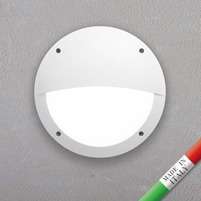 Plafoniera Rotonda da Parete o Soffitto in Resina LUCIA EL Bianco Opale IP66 E27