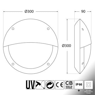 Plafoniera Rotonda da Parete o Soffitto in Resina LUCIA EL Bianco Opale IP66 E27
