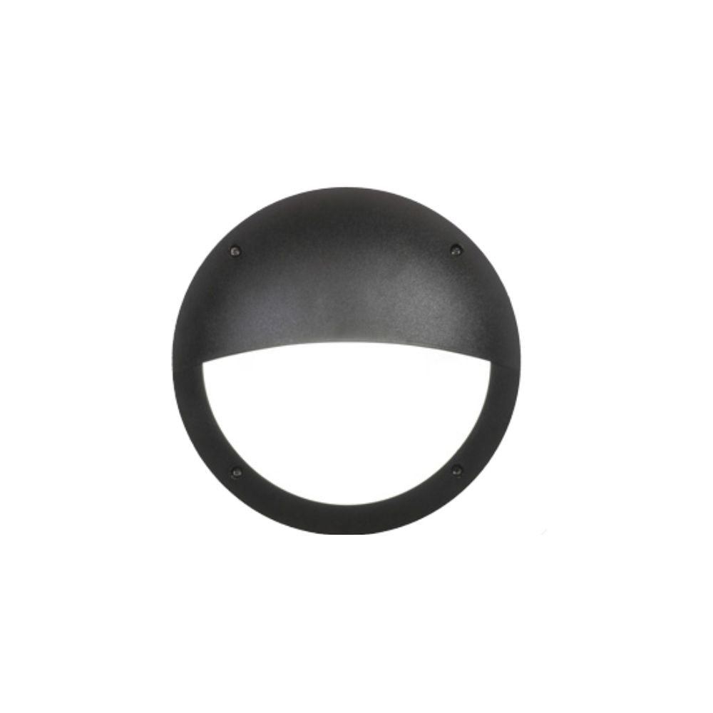 Plafoniera Rotonda da Parete o Soffitto in Resina LUCIA EL Nero Opale IP66 E27