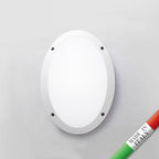 Plafoniera Ovale da Parete o Soffitto in Resina MADDI Bianco Opale IP66 E27