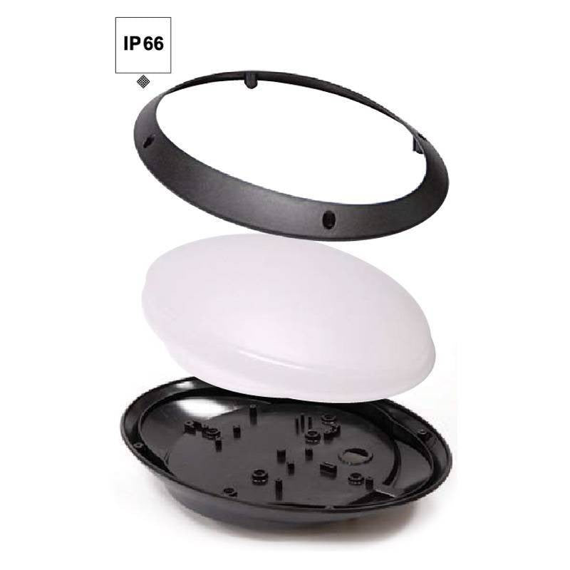 Plafoniera Ovale da Parete o Soffitto in Resina MADDI Grigio Opale IP66 E27
