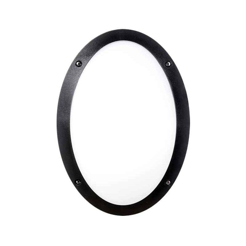 Plafoniera Ovale da Parete o Soffitto in Resina MADDI Nero Opale IP66 E27