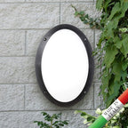 Plafoniera Ovale da Parete o Soffitto in Resina MADDI Nero Opale IP66 E27