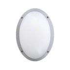Plafoniera Ovale da Parete o Soffitto in Resina MADDI Grigio Opale IP66 E27