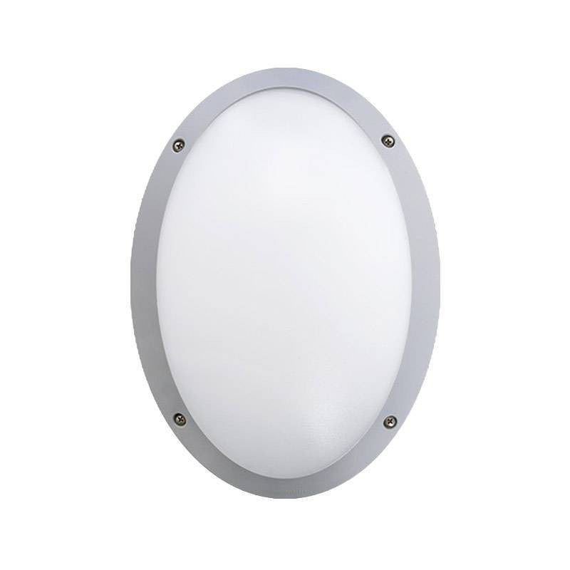 Plafoniera Ovale da Parete o Soffitto in Resina MADDI Grigio Opale IP66 E27