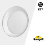 Plafoniera Rotonda da Parete o Soffitto in Resina BERTA Bianco Opale IP66 E27