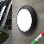 Plafoniera Rotonda da Parete o Soffitto in Resina BERTA Nero Opale IP66 E27