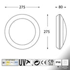 Plafoniera Rotonda da Parete o Soffitto in Resina BERTA Nero Opale IP66 E27