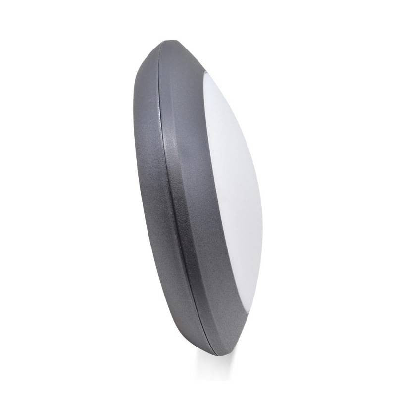 Plafoniera Rotonda da Parete o Soffitto in Resina BERTA Nero Opale IP66 E27