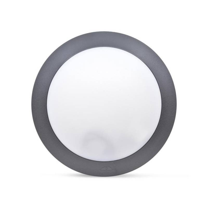 Plafoniera Rotonda da Parete o Soffitto in Resina BERTA Nero Opale IP66 E27