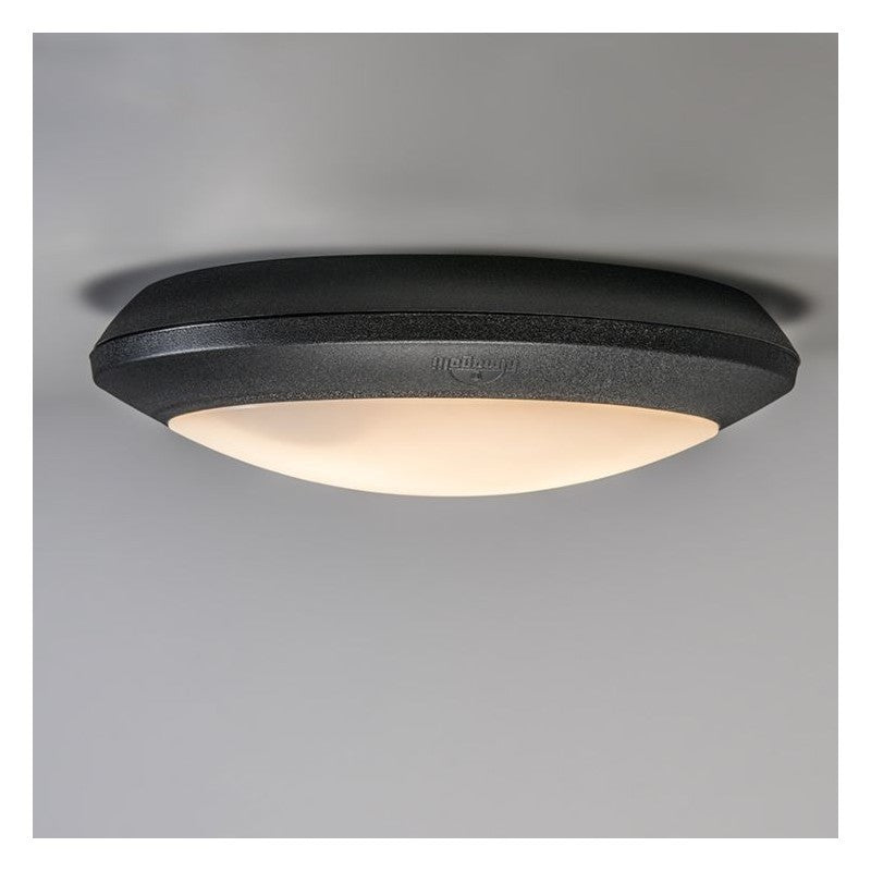 Plafoniera Rotonda da Parete o Soffitto in Resina BERTA Nero Opale IP66 E27