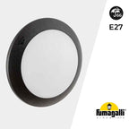 Plafoniera Rotonda da Parete o Soffitto in Resina BERTA Nero Opale IP66 E27
