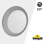 Plafoniera Rotonda da Parete o Soffitto in Resina BERTA Grigio Opale IP66 E27