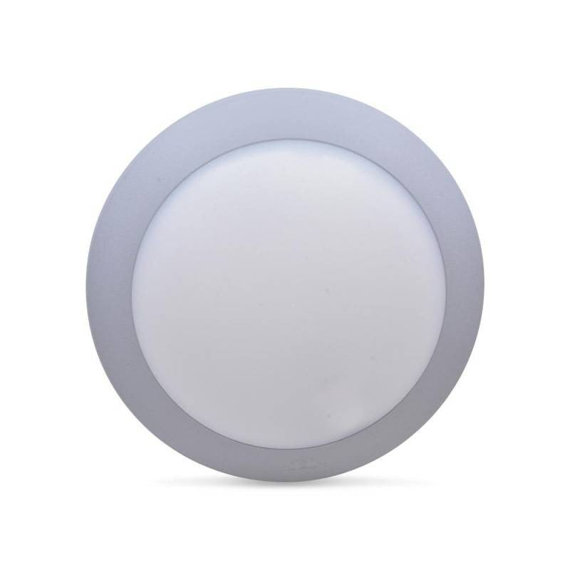 Plafoniera Rotonda da Parete o Soffitto in Resina BERTA Grigio Opale IP66 E27