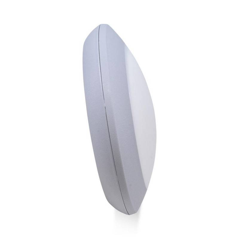 Plafoniera Rotonda da Parete o Soffitto in Resina BERTA Grigio Opale IP66 E27